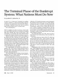 2000-05-19: The Terminal Phase of the Bankrupt System: What Nations Must Do Now