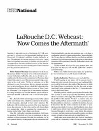 2000-11-24: LaRouche Washington Webcast: ‘Now Comes the Aftermath’