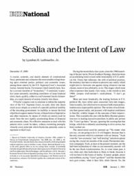 2001-01-01: Scalia and the Intent of Law