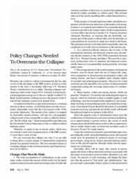 2001-07-06: Policy Changes Needed To Overcome the Collapse