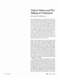 2002-05-31: Violent Videos and The ‘Killing of Civilization’