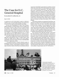 2002-05-31: The Case for the D.C. General Hospital