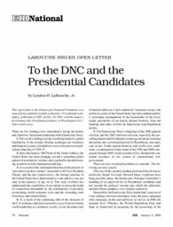 2004-01-09: LaRouche Issues Open Letter: To the DNC and the Presidential Candidates