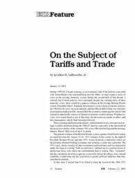 2004-02-13: On the Subject of Tariffs and Trade