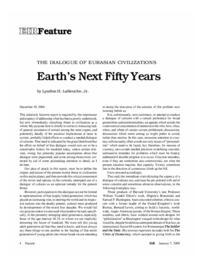 2005-01-07: The Dialogue of Eurasian Civilizations: Earth’s Next Fifty Years