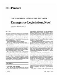 2006-05-12: For Economists, Legislators, and Labor: Emergency Legislation, Now!
