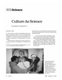 2006-09-15: Culture As Science