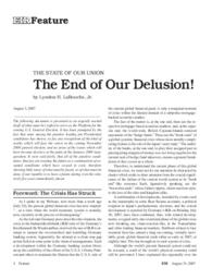 2007-08-31: The State of Our Union: The End of Our Delusion!