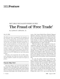 2008-08-08: Not Only Socialists Were Duped: The Fraud of ‘Free Trade’