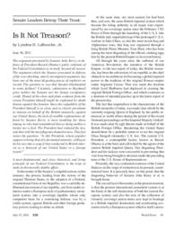 2011-07-15: Senate Leaders Betray Their Trust: Is it Not Treason?