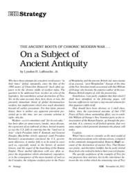 2012-11-16: The Ancient Roots of Chronic Modern War… On a Subject of Ancient Antiquity