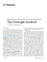 2013-02-01: Now Return to the Subject of Our Constitution: The Principle Involved