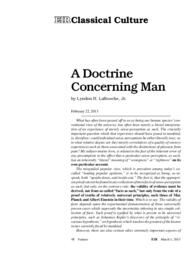 2013-03-08: A Doctrine Concerning Man