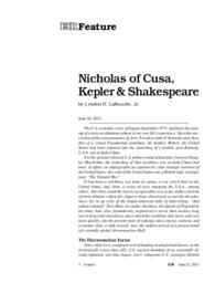 2013-06-21: Nicholas of Cusa, Kepler & Shakespeare