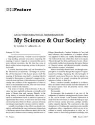 2014-03-07: An Autobiographical Memorandum: My Science & Our Society