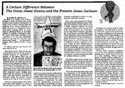 1985-03-06: A Certain Difference Between the Great Jesse Owens and the Present Jesse Jackson