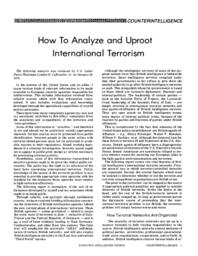 1978-02-28: How To Analyze and Uproot International Terrorism