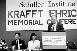 Lyndon LaRouche at memorial conference for space visionary Krafft Ehricke