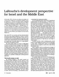 1986-04-18: LaRouche’s Development Perspective for Israel and the Middle East