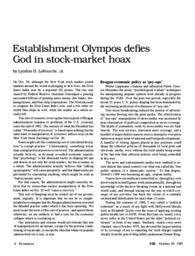 1987-10-30: Establishment Olympos Defies God in Stock-Market Hoax