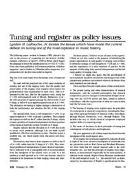 1989-02-10: Tuning and Register as Policy Issues