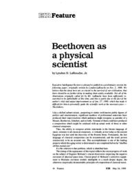 1989-05-26: Beethoven as a Physical Scientist