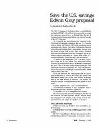 1989-02-03: Save the U.S. Savings and Loans: Edwin Gray Proposal Should Be Adopted