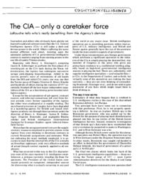 1978-10-10: The CIA - Only a Caretaker Force