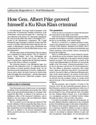 1993-03-05: How Gen. Albert Pike Proved Himself a Ku Klux Klan Criminal