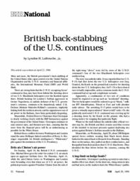 1994-04-29: British Back-Stabbing of the U.S. Continues