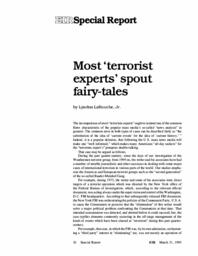 1995-03-31: Most ‘Terrorist Experts’ Spout Fairy-Tales
