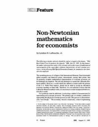 1995-08-11: Non-Newtonian Mathematics for Economics