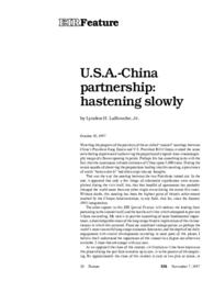 1997-11-07: U.S.A.- China Partnership: Hastening Slowly