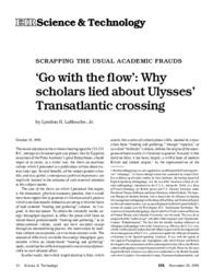 1998-11-20: Scrapping the Usual Academic Frauds: ‘Go with the Flow’: Why Scholars Lied About Ulysses’ Transatlantic Crossing