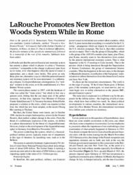 2000-07-07: LaRouche Promotes New Bretton Woods System While in Rome