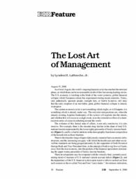 2000-09-08: The Lost Art of Management
