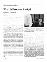 2001-04-13: From Bentham to Gingrich: What Is Fascism, Really?