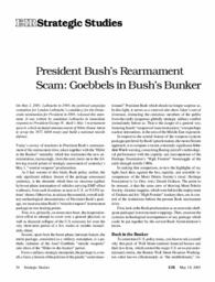 2001-05-18: President Bush’s Rearmament Scam: Goebbels in Bush’s Bunker