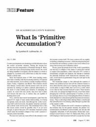 2001-08-17: On Academician Lvov’s Warning: What Is ‘Primitive Accumulation’?