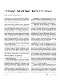 2001-08-31: Rohatyn Must Not Duck the Issue