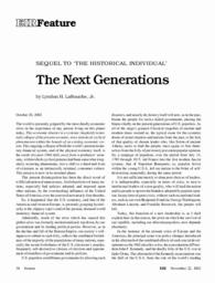 2002-11-22: Sequel to the ‘Historical Individual’: The Next Generations
