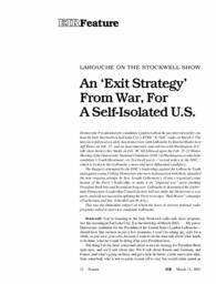 2003-03-14: An ‘Exit Strategy’ from War, for a Self-Isolated U.S.