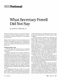 2003-03-21: What Secretary Powell Did Not Say