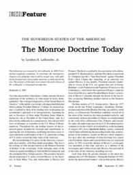 2003-09-19: The Sovereign States of the Americas: The Monroe Doctrine Today