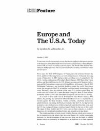 2003-10-24: Europe and the U.S.A. Today