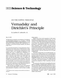 2005-06-03: On the Noëtic Principle: Vernadsky and Dirichlet’s Principle