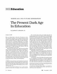 2005-11-11: ‘BoBos as a No-Future Generation’: The Present Dark Age In Education