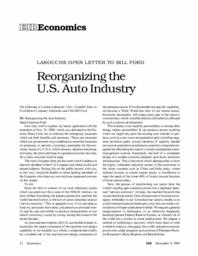 2005-12-09: LaRouche Open Letter to Bill Ford: Reorganizing the U.S. Auto Industry