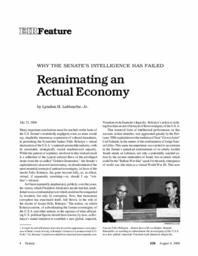 2006-08-04: Why the Senate’s Intelligence Has Failed: Reanimating an Actual Economy