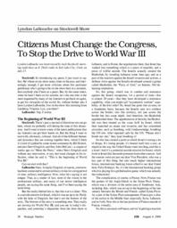 2006-08-04: Lyndon LaRouche on Stockwell Show: Citizens Must Change the Congress, To Stop the Drive to World War III